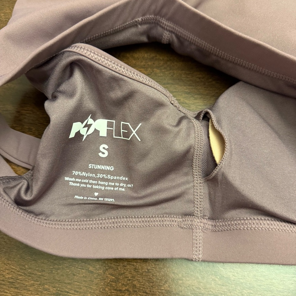 Popflex Mauve Square Neck Crisscross Back Corset Sports Bra - Picture 3 of 4